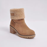 Damen warmes Quadratisch Absätze Schneestiefel