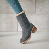 Damen warmes Quadratisch Absätze Schneestiefel