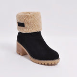 Damen warmes Quadratisch Absätze Schneestiefel