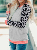 Farbblock Leopard Sweatshirts mit Langarm