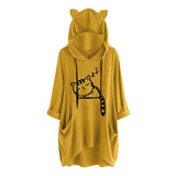 Schlafende Katze Oversize Hoodie mit Katzenohren