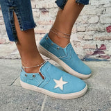 Canvas Stern Muster Slip-On Sneakers Blau