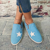 Canvas Stern Muster Slip-On Sneakers Blau