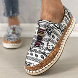 Stoff Muster Schlupf Flach Sneakers