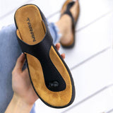 Minimalist Bequem Schlupf Keilabsatz Zehentrenner Pantoffel
