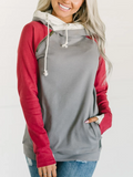 Basic Langarm Sweatshirt mit Kapuze