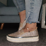 4 Farben Funkelnde Strass Plateau Sneakers