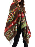 Fransen Schal Strickjacke