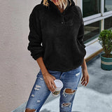 LÄSSIGER LANGEN ÄRMELN PLÜSCH HOODIE