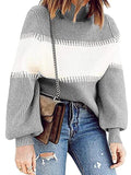 Lässiger hohem Hals Farbblock Pullover