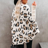 Mode Leopard Pullover Strickjacke