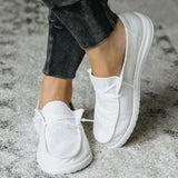 Alltag Canvas Slip-On Flache Loafers Grau Schwarz