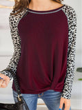 Leopard Lang Ärmeln Sweatshirts mit Crew Ausschnitt
