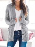 Kabelknopf Solid Sweater Cardigan