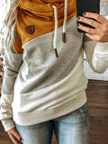 Rot Langarm Patchwork Baumwollgemisch Sweatshirt