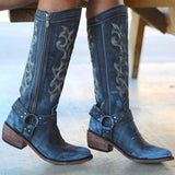 Blau Stickerei Urlaub Winter Stiefelette
