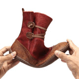 Winter Flache Stiefelette aus Leder