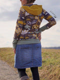 Baumwollgemisches Lässiges Sweatshirt mit Langarm