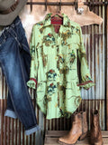 Gemusterte Bluse mit Hemdkragen Große Größen