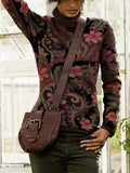 Geblümter Baumwollgemischer Pullover