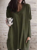 Einfarbiges Langarmshirt mit Taschen