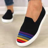 Regenbogen Streifen Schlupf Flach Sneakers