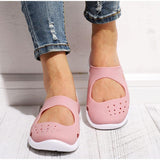 Perforiert Einfarbig Sommer Flache Sandalen