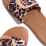 Metallic Schnalle Leopard Pantoffel