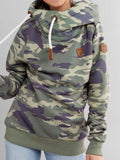 Armeegrün Langarm Baumwollgemisch Kapuze Sweatshirt