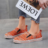 Stoff Muster Schlupf Sneakers Blau Grün Orange