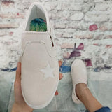 Canvas Stern Muster Slip-On Sneakers Blau