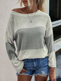 Leicht Luftig Crew Ausschnitt Gestrickt Pullover