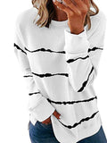 Rundhals Print Lässig Baumwollgemisch Shirts & Blusen&Shirts