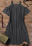 Solides Cold Shoulder Minikleid ohne Halskette