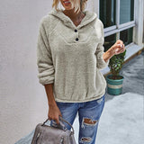 LÄSSIGER LANGEN ÄRMELN PLÜSCH HOODIE