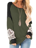 Langarm Leopardenmuster T-Shirt