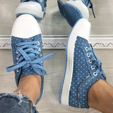 Polka Dot Floral Anhänger Schnürung Sneakers