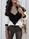 Lässiger Farbblock Pullover