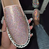 4 Farben Funkelnde Strass Plateau Sneakers
