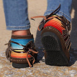 Quaste Regenbogen Farben Gradient Schlupf Stiefelette