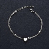 Minimalist Herz Fußkette Sexy Sommer Strand Schmuck Golden Silber