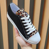 Canvas Leopard Hingucker Plateau Schnürung Sneakers