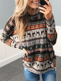 Mehrere Farben Kapuze Patchwork Langarm Baumwollgemisch Sweatshirt