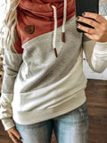 Rot Langarm Patchwork Baumwollgemisch Sweatshirt