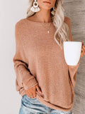Langarm Rundhals Pullover aus Baumwollgemisch