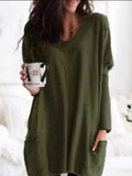 Einfarbiges Langarmshirt mit Taschen