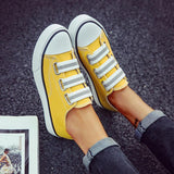 Canvas Minimalist Slip-On Sneakers Gelb Grün