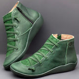 Unifarben Flache Stiefelette
