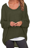 Damen Lose Asymmetrisch Jumper Sweatshirt Pullover Bluse Oberteile Oversize Tops
