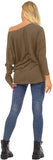 Damen Lose Asymmetrisch Jumper Sweatshirt Pullover Bluse Oberteile Oversize Tops